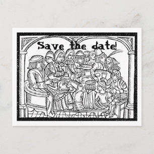 Anúncio Banquete - cartão postal personalizável de data de