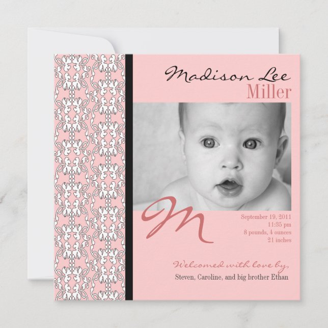 Anúncio Barroco de Bebê Rosa (Frente)