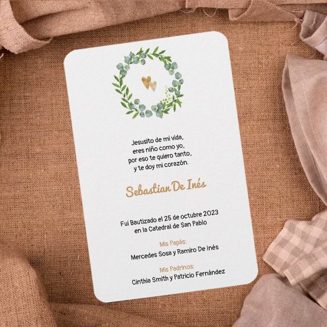 Anúncio Bautizo Estampita Estampa Bookmark Baptism (Criador carregado)