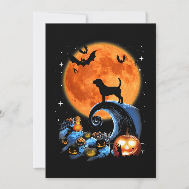 Anúncio Beagle Dog Moon Pumpkin Halloween Presente na fant (Frente)