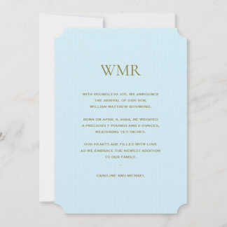 Anúncio Bebê Blue Initials Boy Birth