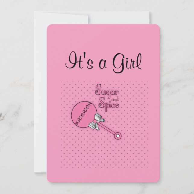 Anúncio Bebê de Especiaria de Açúcar Personalizada Rosa co (Frente)