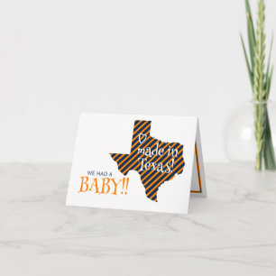 Anúncio Bebê de foto laranja/naval listrado feito no Texas