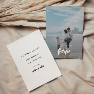 Anúncio Bebê de Foto Moderna a caminho Gravidez em breve