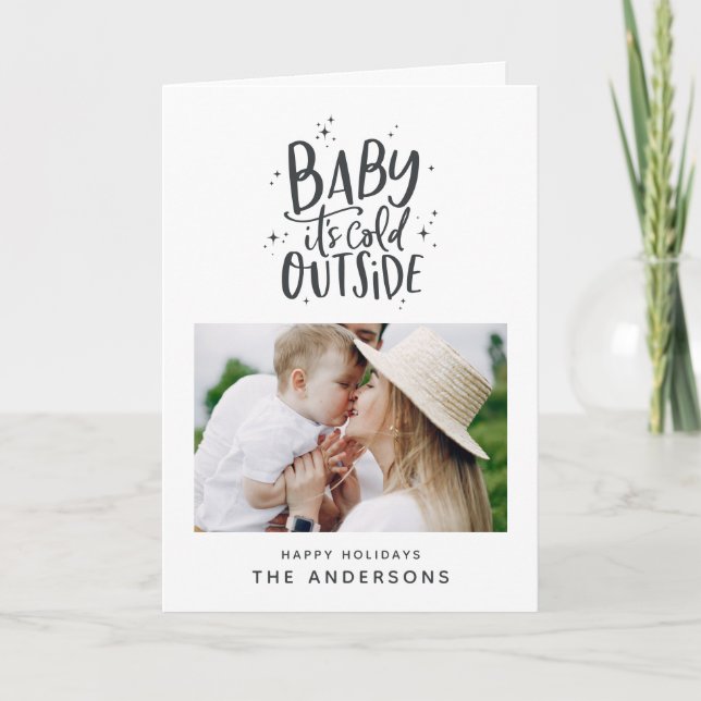 Anúncio Bebê está frio fora da fotografia de Natal (Frente)