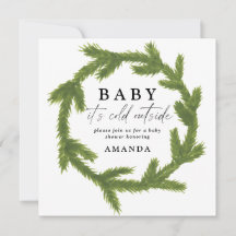 Bebê, está frio lá fora aguarela baby shower