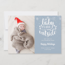 Anúncio Bebê Está Frio Lá Fora Foto de Férias Aniversário