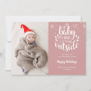 Anúncio Bebê Está Frio Lá Fora Menina Aniversário Natal