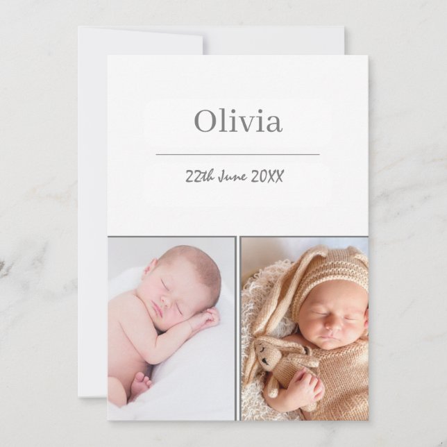 Anúncio Bebê fotográfico branco neutro 2 (Frente)
