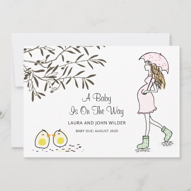 Anúncio Bebê No Caminho Esperando A Gravidez Da Mãe (Frente)