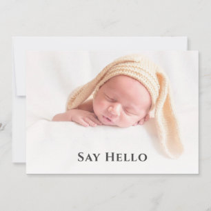 Anúncio Bebê Simpático Olá Personalizado Foto Recém-Nascid