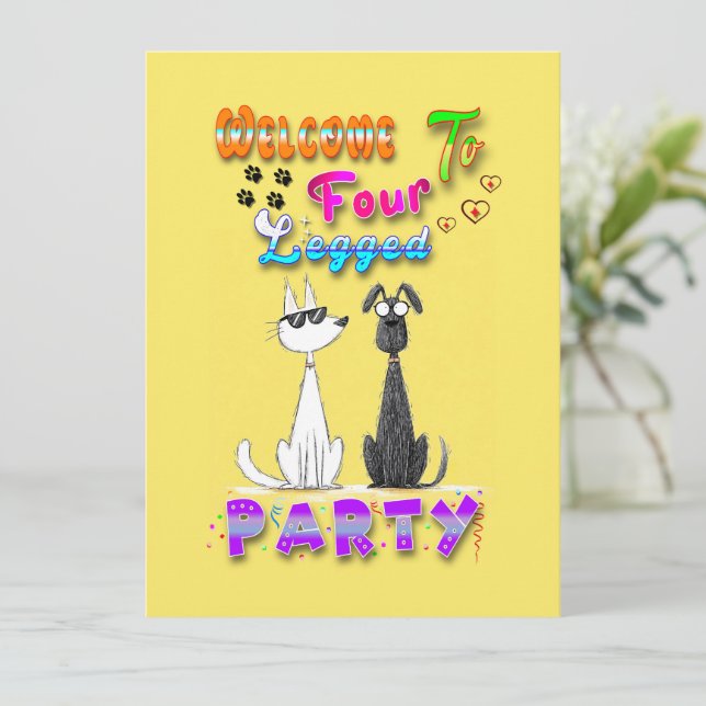 Anúncio Bem-vindo à Festa de Quatro Patas (Em pé/Frente)