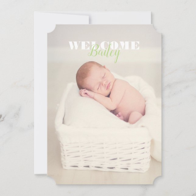 Anúncio Bem-vindo a Foto do Nome do Bebê... Novo lançament (Frente)