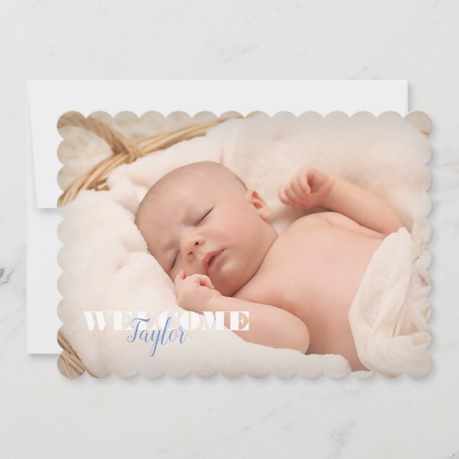 Anúncio Bem-vindo a Foto do Nome do Bebê... Novo lançament (Frente)