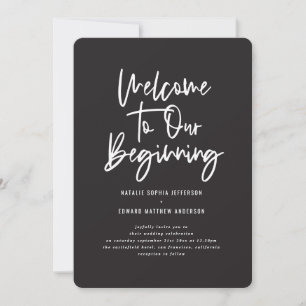 Anúncio Bem-vindo ao nosso início de casamento com folhage