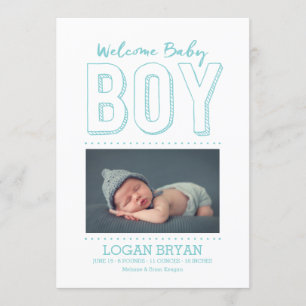 Anúncio bem-vindo do nascimento do bebé  