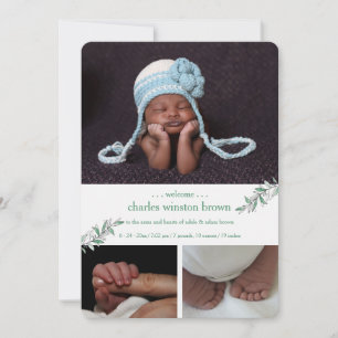 Anúncio bem-vindo macio do nascimento da foto