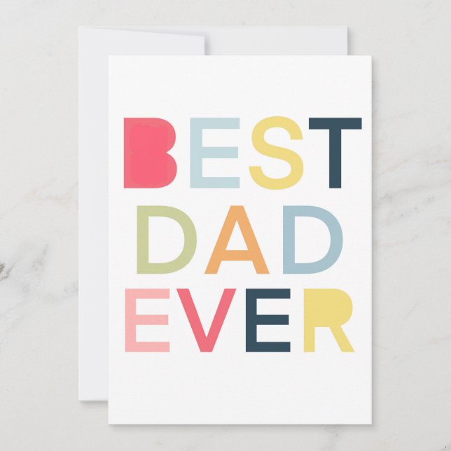 Anúncio Best Dad Ever Card for Fathers Day and Birthday (Frente)