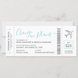 Anúncio Bilhete de Passagem de Embarque Alterar o Plano de