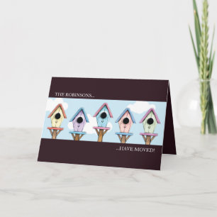 Anúncio Birdhouses   New Address Announcement Card