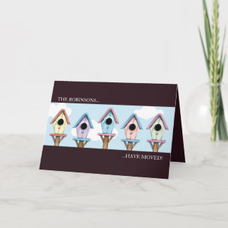 Anúncio Birdhouses | New Address Announcement Card