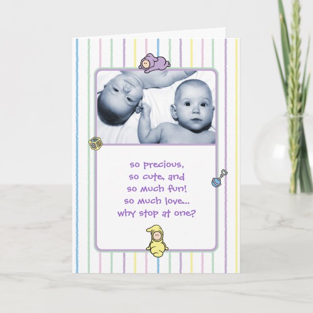 Anúncio Birth Announcement for Twins (Frente)
