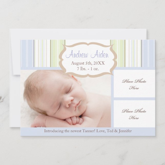 Anúncio Birth Announement Boy (Frente)