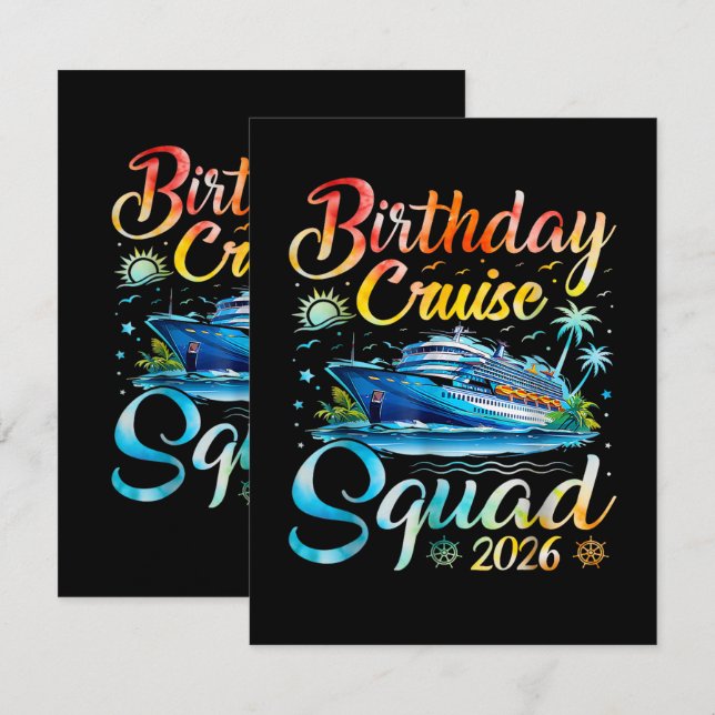 Anúncio Birthday Cruise Squad 2026 (Frente/Verso)