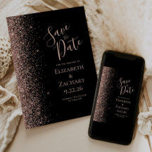 Black Rose Gold Save the Date