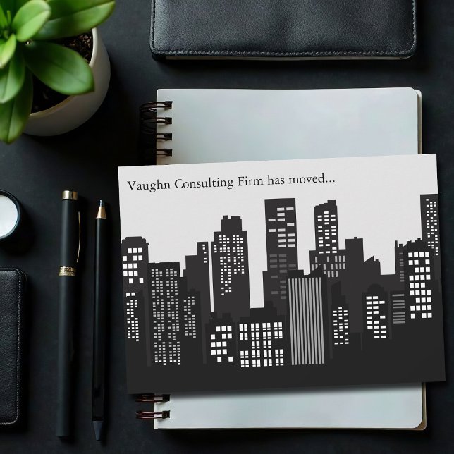 Anúncio Black White Building Skyline Business Moving (Criador carregado)