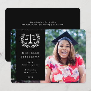 Anúncio Black+White Law Scales Laurel Wreath Photo