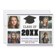 Blue and Gold Graduation  Announcement