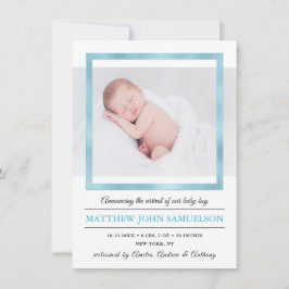 Anúncio Blue Gold Foil New Baby BOY Stats