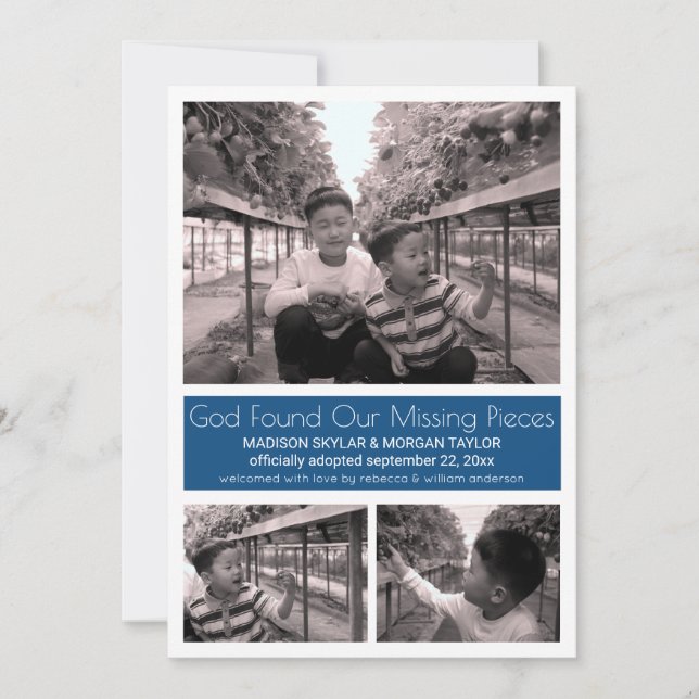 Anúncio Blue Modern Minimalist Adoção 3 Foto (Frente)