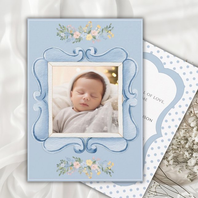Anúncio Blue Vintage Frame Whimsical Baby (Criador carregado)