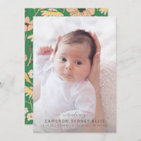 Blush and Green Boho Floral Baby Photo Birn