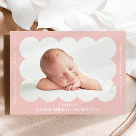 Anúncio Blush Modern Scalloped Photo Frame Birth