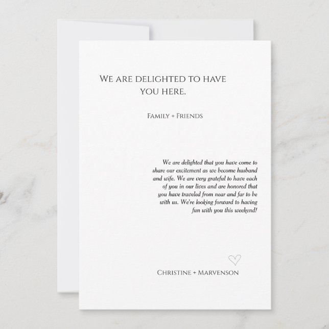 Anúncio Boas-vindas ao casamento com script casual e fim d (Frente)