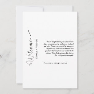 Anúncio Boas-vindas ao casamento com script moderno e fim 