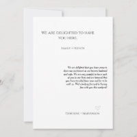 Boas-vindas de casamento com roteiro de fim de sem