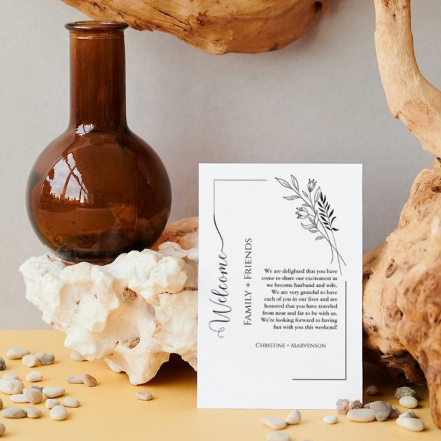 Anúncio Boas-vindas de casamento com roteiro de fim de sem (Criador carregado)