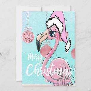 Anúncio Boas-vindas de Natal Flamingo Blue Pink