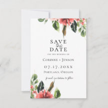 Boêmio Coral Floral Salve A Data