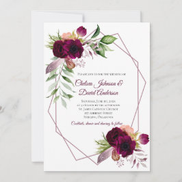 Anúncio Bohemian Floral Romance Geométrico Wedding