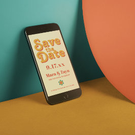 Anúncio Boho Chic 70's Retro Salvar a Data