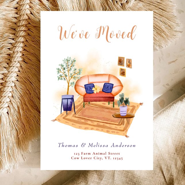 Anúncio Boho de Aquarela que movemos movendo novo endereço (Criador carregado)