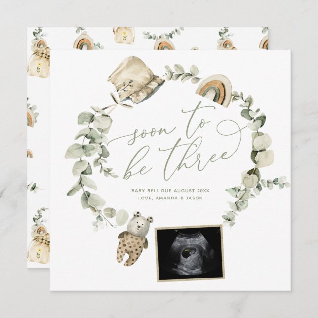 Anúncio Boho Eucalyptus Três Revenda De Gravidez Ultrassôn (Frente/Verso)