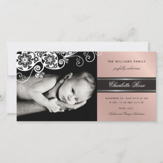 Anúncio Boho Floral Paisley Baby Girl Announing