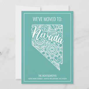 Anúncio Boho Teal Floral Estado Moving Nevada