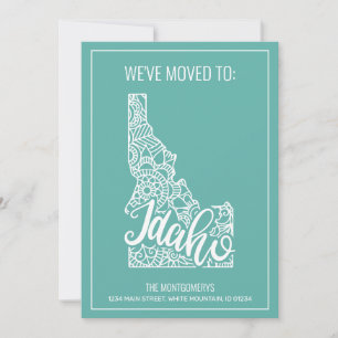 Anúncio Boho Teal Floral Mandala Idaho Movimentação do Est